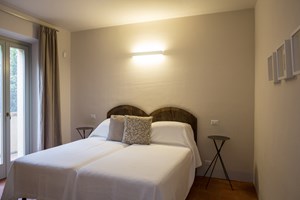 The downstairs bedroom